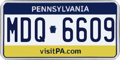 PA license plate MDQ6609