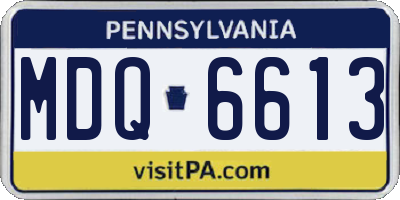 PA license plate MDQ6613