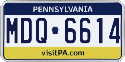 PA license plate MDQ6614