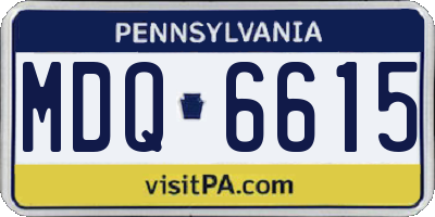 PA license plate MDQ6615