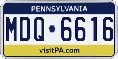 PA license plate MDQ6616