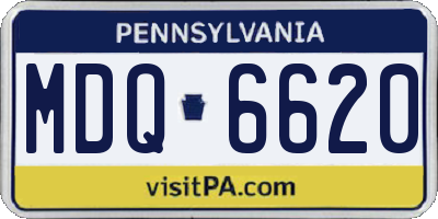 PA license plate MDQ6620