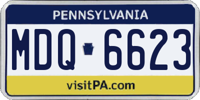PA license plate MDQ6623
