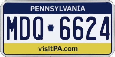 PA license plate MDQ6624