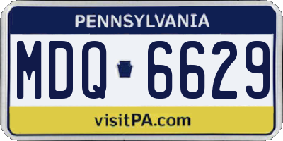 PA license plate MDQ6629