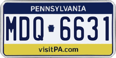 PA license plate MDQ6631