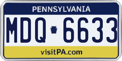 PA license plate MDQ6633