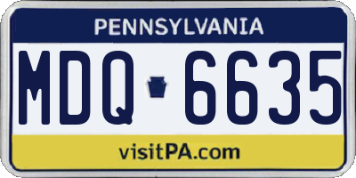 PA license plate MDQ6635