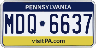 PA license plate MDQ6637
