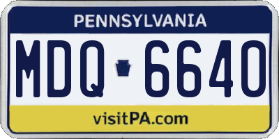 PA license plate MDQ6640
