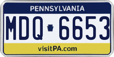 PA license plate MDQ6653