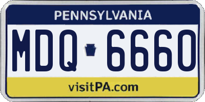 PA license plate MDQ6660