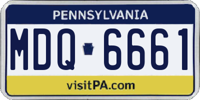 PA license plate MDQ6661