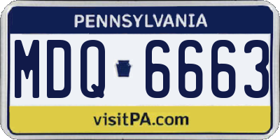 PA license plate MDQ6663