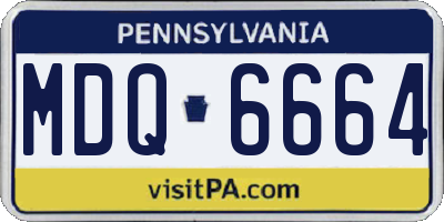 PA license plate MDQ6664