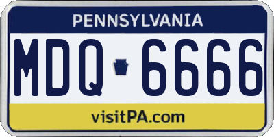 PA license plate MDQ6666