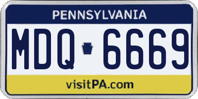 PA license plate MDQ6669