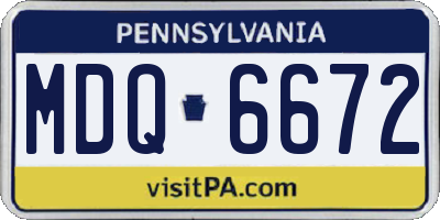 PA license plate MDQ6672