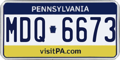PA license plate MDQ6673