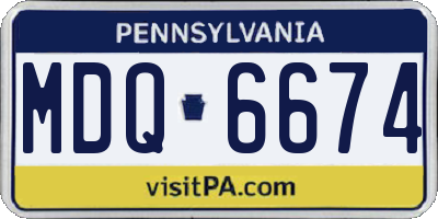 PA license plate MDQ6674