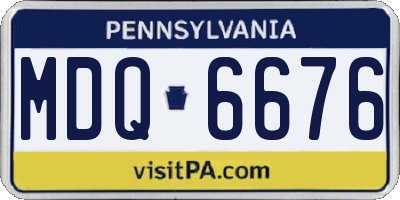 PA license plate MDQ6676