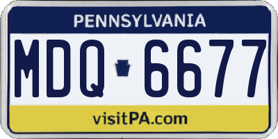 PA license plate MDQ6677