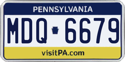 PA license plate MDQ6679