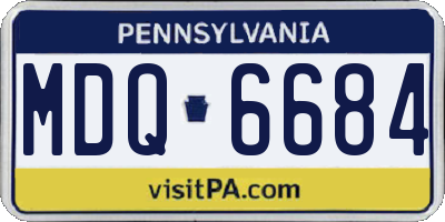 PA license plate MDQ6684