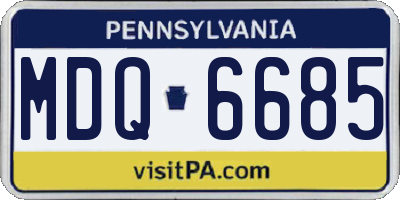 PA license plate MDQ6685