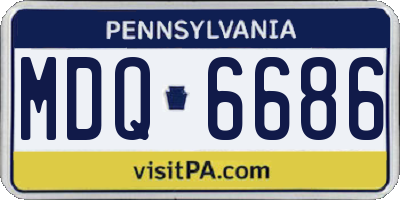 PA license plate MDQ6686