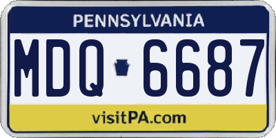 PA license plate MDQ6687