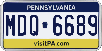 PA license plate MDQ6689