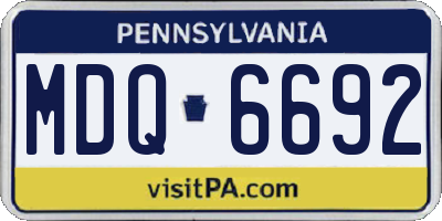 PA license plate MDQ6692