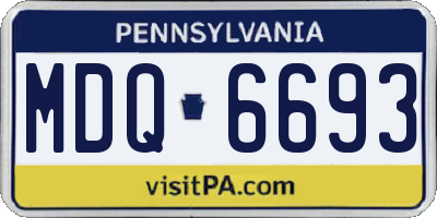 PA license plate MDQ6693