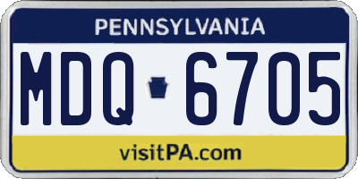 PA license plate MDQ6705