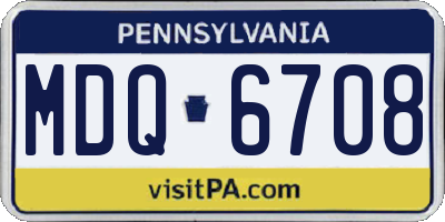 PA license plate MDQ6708