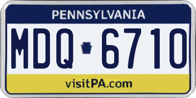 PA license plate MDQ6710