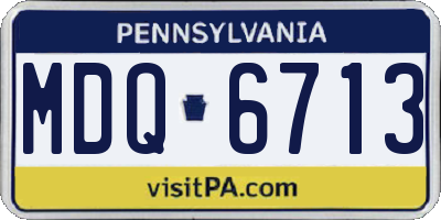 PA license plate MDQ6713