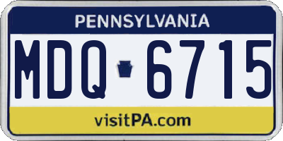 PA license plate MDQ6715