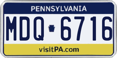 PA license plate MDQ6716