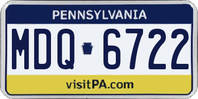 PA license plate MDQ6722