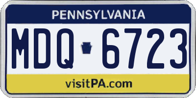 PA license plate MDQ6723
