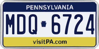 PA license plate MDQ6724