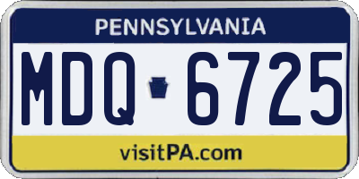 PA license plate MDQ6725
