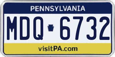 PA license plate MDQ6732