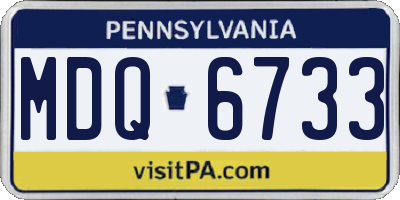 PA license plate MDQ6733