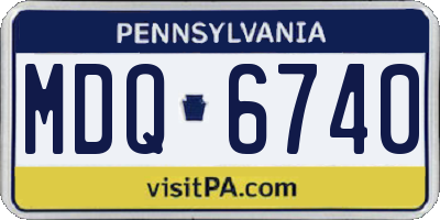 PA license plate MDQ6740