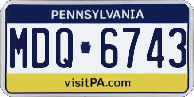 PA license plate MDQ6743