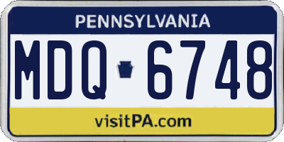PA license plate MDQ6748