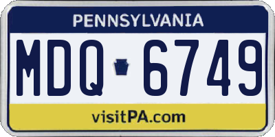 PA license plate MDQ6749
